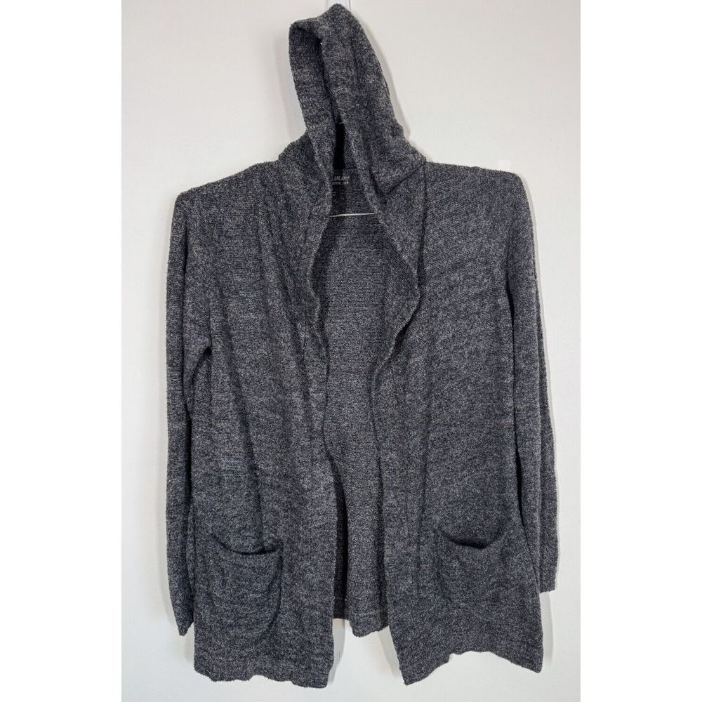 Barefoot Dreams CozyChic Lite Hooded Cardigan In Carbon Size M Cozy Loungewear